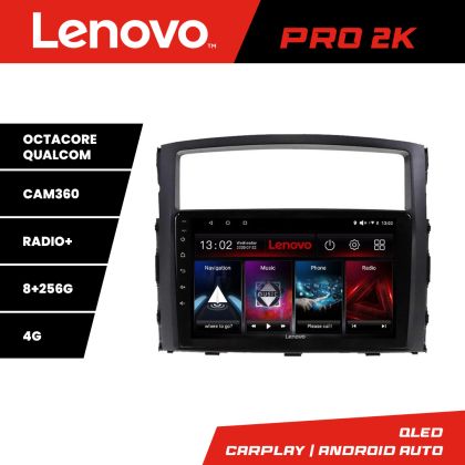 Navigáció Mitsubishi Pajero Lenovo Kit-452 8 magos QLED 2K 8+256 360 Android Waze USB Internet Navigáció Youtube Rádió