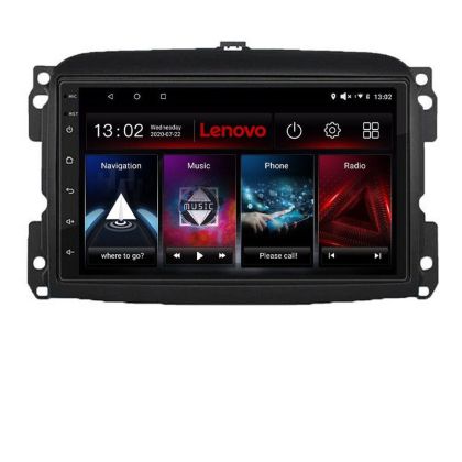 Navigáció Fiat 500 2015-2021 Lenovo Kit-500new 8 magos QLED 2K 8+256 360 Android Waze USB Internet Navigáció Youtube Rádió