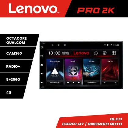 Navigáció Toyota Auris 2007-2013 Lenovo Kit-auris-2013 8 magos QLED 2K 8+256 360 Android Waze USB Internet Navigáció Youtube Rádió