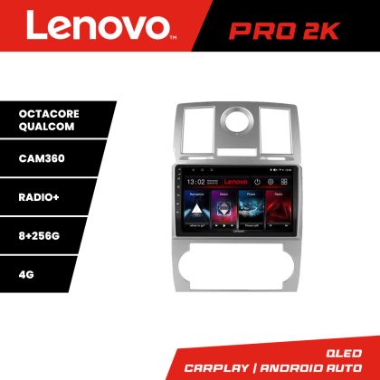 Navigáció Chrysler 300C 2004-2008 Lenovo Kit-CH06 8 magos QLED 2K 8+256 360 Android Waze USB Internet Navigáció Youtube Rádió