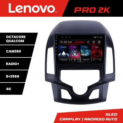 Navigáció Hyundai I30 2009-2012 automata klíma Lenovo Kit-I30AUTOMATIC 8 magos QLED 2K 8+256 360 Android Waze USB Internet Navigáció Youtube Rad