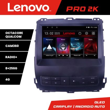Navigáció Toyota Prado J120 2002-2009 Lenovo Kit-j120 8 magos QLED 2K 8+256 360 Android Waze USB Internet Navigáció Youtube Rádió