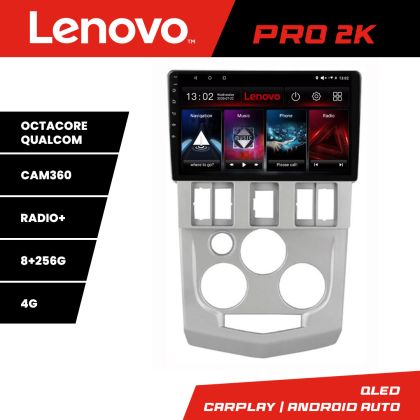 Navigáció Dacia Logan 1 2003-2010 Lenovo Kit-logan 8 magos QLED 2K 8+256 360 Android Waze USB Internet Navigáció Youtube Rádió