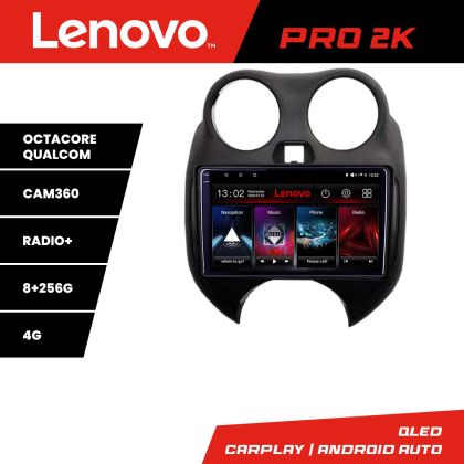 Navigáció Nissan Micra 2010-2014 Android rádió gps internet 8 magos QLED 2K 8+256 360 Lenovo