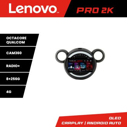 Navigáció Mini 2011-2015 CIC rendszerrel 8 magos QLED 2K 8+256 360 Android Waze USB Internet Navigáció Youtube Rádió Lenovo