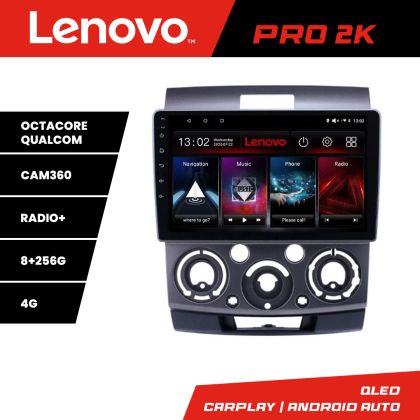 Navigáció Ford Ranger Mazda BT50 2007-2012 Lenovo Kit-RANGER 8 magos QLED 2K 8+256 360 Android Waze USB Internet Navigáció Youtube Rádió v1