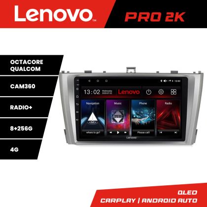 Navigáció Toyota Avensis 2009-2015 Lenovo Kit-TY12 8 magos QLED 2K 8+256 360 Android Waze USB Internet Navigáció Youtube Rádió