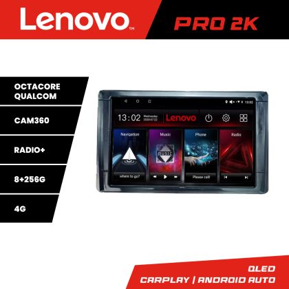 Navigáció Toyota 2DIN Lenovo Kit-TY2DIN 8 magos QLED 2K 8+256 360 Android Waze USB Internet Navigáció Youtube Rádió