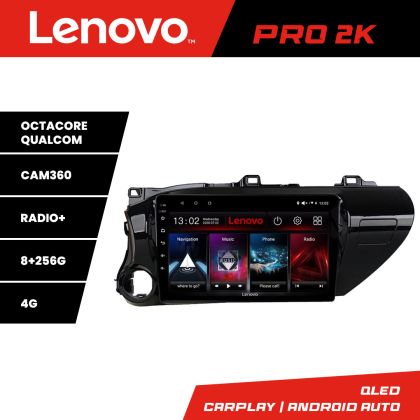 Navigáció Toyota Hilux 2016 - Lenovo Kit-TY59 8 magos QLED 2K 8+256 360 Android Waze USB Internet Navigáció Youtube Rádió