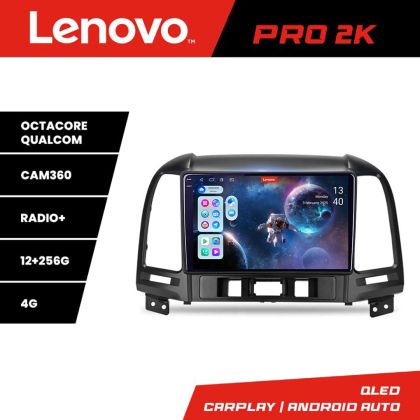 Navigáció Hyundai Santa Fe Lenovo Kit-008 8 magos QLED 2K 12+256 360 Android Waze USB Internet Navigáció Youtube Rádió
