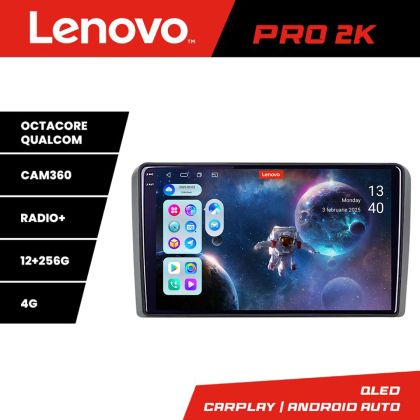 Audi A3 8P Lenovo Kit-049 navigáció 8 magos QLED 2K 12+256 360 Android Waze USB internet navigáció Youtube rádió