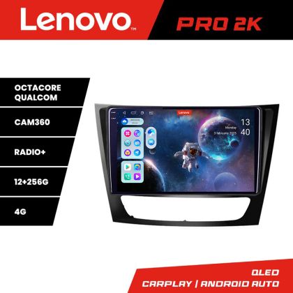 Navigáció Mercedes W211 W219 Lenovo Kit-090 8 magos QLED 2K 12+256 360 Android Waze USB Internet Navigáció Youtube Rádió