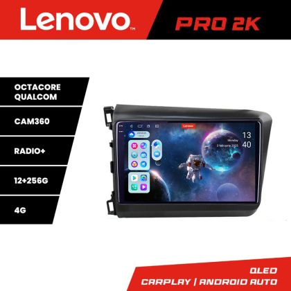Navigáció Honda Civic 2012-2015 Lenovo Kit-132 8 magos QLED 2K 12+256 360 Android Waze USB Internet Navigáció Youtube Rádió