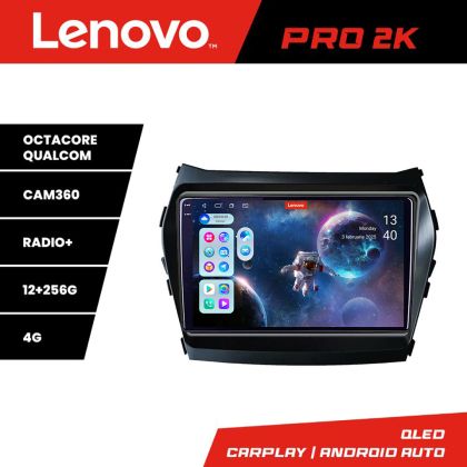 Navigáció Hyundai Santa Fe IX45 2012-2017 Lenovo Kit-209 8 magos QLED 2K 12+256 360 Android Waze USB Internet Navigáció Youtube Rádió