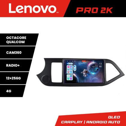 Navigáció Kia Picanto 2011-2015 Lenovo Kit-217 8 magos QLED 2K 12+256 360 Android Waze USB Internet Navigáció Youtube Rádió