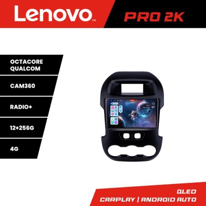 Navigáció Ford Ranger 2011-2015 8 magos QLED 2K 12+256 360 Android Waze USB Internet Navigáció Youtube Rádió Lenovo