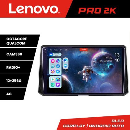 Navigáció Toyota Corolla/Auris 2018- Lenovo Kit-388 8 magos QLED 2K 12+256 360 Android Waze USB Internet Navigáció Youtube Rádió