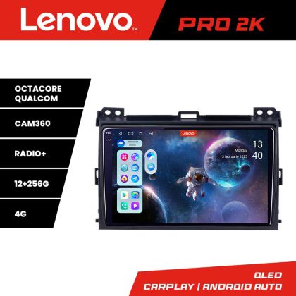 Navigáció Toyota Prado 2007- Lenovo Kit-456 8 magos QLED 2K 12+256 360 Android Waze USB Internet Navigáció Youtube Rádió