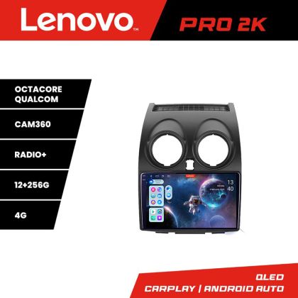 Navigáció Nissan Qashqai Lenovo Kit-499 8 magos QLED 2K 12+256 360 Android Waze USB Internet Navigáció Youtube Rádió