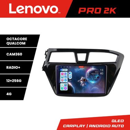 Navigáció Hyundai i20 2015-2018 Lenovo Kit-517 8 magos QLED 2K 12+256 360 Android Waze USB Internet Navigáció Youtube Rádió