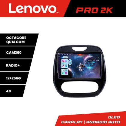Navigáció Renault Captur Lenovo Kit-CAPTUR 8 magos QLED 2K 12+256 360 Android Waze USB Internet Navigáció Youtube Rádió
