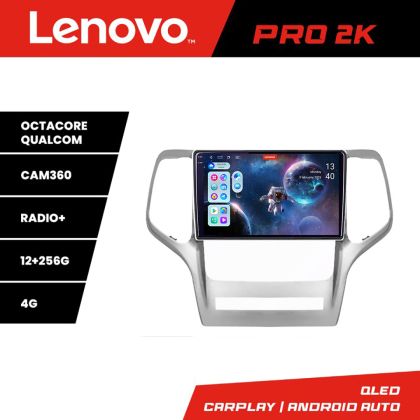Navigáció Jeep Gran Cherokee 2011-2013 Lenovo Kit-GRCHE 8 magos QLED 2K 12+256 360 Android Waze USB Internet Navigáció Youtube Rádió