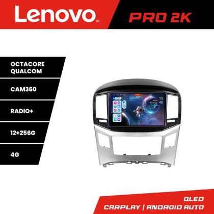 Navigáció Hyundai H1 Starex 2016- Lenovo Kit-H1 8 magos QLED 2K 12+256 360 Android Waze USB Internet Navigáció Youtube Rádió