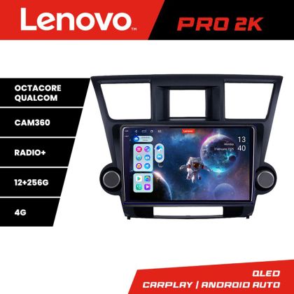 Navigatie Toyota Highlander 2007-2013 Android radio gps internet 8 core QLED 2K 12+256 360 Lenovo