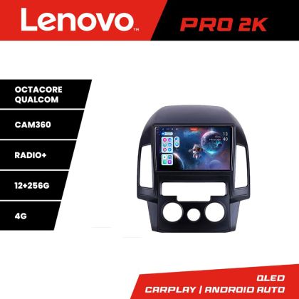 Navigáció Hyundai I30 2009-2012 manuális klíma Lenovo Kit-I30AC 8 magos QLED 2K 12+256 360 Android Waze USB Internet Navigáció Youtube Rádió