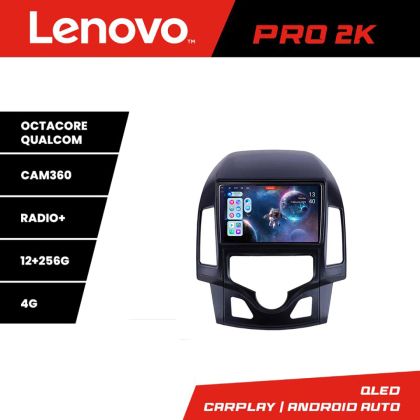 Navigáció Hyundai I30 2009-2012 automata klíma Lenovo Kit-I30AUTOMATIC 8 magos QLED 2K 12+256 360 Android Waze USB Internet Navigáció Youtube Rad