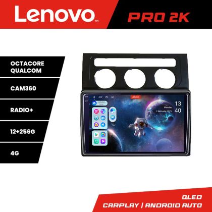 Navigáció VW Touran 2003-2009 automata klíma Lenovo Kit-touran2 8 magos QLED 2K 12+256 360 Android Waze USB Internet Navigáció Youtube Rádió