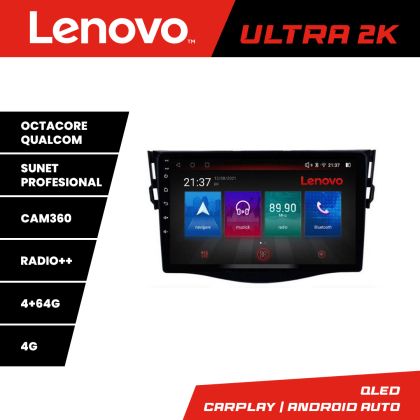 Navigáció Toyota RAV4 Lenovo Kit-018 8 magos QLED Qualcomm 4+64 360 Android Waze USB Internet Navigáció Youtube Rádió