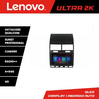 Navigáció VW Touareg 2004-2011 Lenovo Kit-042 8 magos QLED Qualcomm 4+64 360 Android Waze USB Internet Navigáció Youtube Rádió