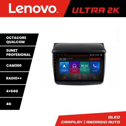 Navigáció Mitsubishi L200 2006-2014 Lenovo Kit-094 8 magos QLED Qualcomm 4+64 360 Android Waze USB Internet Navigáció Youtube Rádió