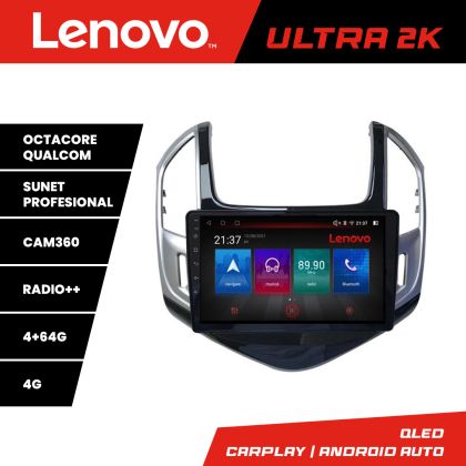 Navigáció Chevrolet Cruze 2013 - Lenovo Kit-1267 8 magos QLED Qualcomm 4+64 360 Android Waze USB Internet Navigáció Youtube Rádió