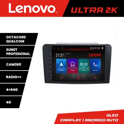 Navigáció Mercedes ML GL Lenovo Kit-213 8 magos QLED Qualcomm 4+64 360 Android Waze USB Internet Navigáció Youtube Rádió