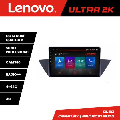 Navigáció BMW X1 E84 Lenovo Kit-219 Android Rádióval Bluetooth internet 8 magos QLED Qualcomm 4+64 360