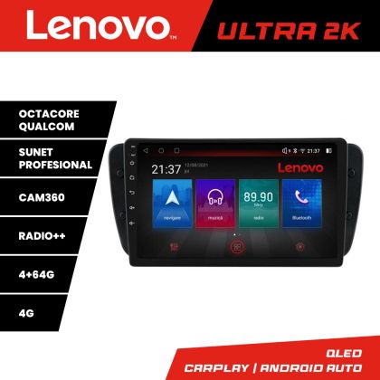 Navigáció Seat Ibiza 2008-2014 Lenovo Kit-246 8 magos QLED Qualcomm 4+64 360 Android Waze USB Internet Navigáció Youtube Rádió