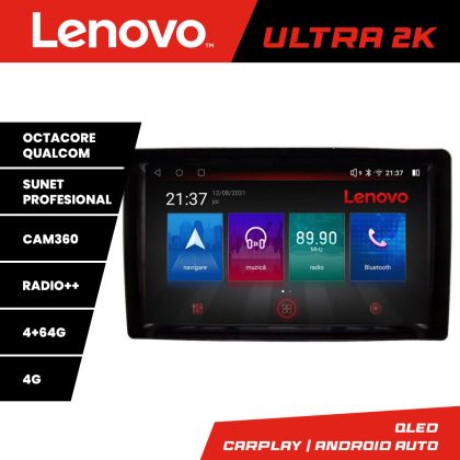 Univerzális navigáció 2 az 2-ben, 8 magos QLED Qualcomm 4+64 360 Android Waze USB internet navigáció Youtube rádió Lenovo