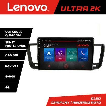 Navigáció Peugeot 508 Lenovo Kit-5637 8 magos QLED Qualcomm 4+64 360 Android Waze USB Internet Navigáció Youtube Rádió