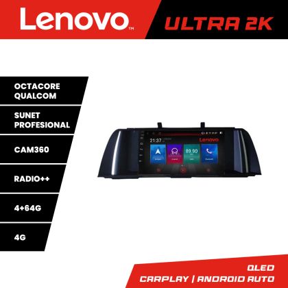 Navigáció 5. sorozat F10 2010-2012 CIC 8 magos QLED Qualcomm 4+64 360 Android Waze USB Internet Navigáció Youtube Rádió Lenovo