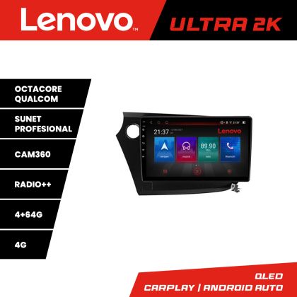 Navigáció Honda Insight 2009-2014 Lenovo Kit-insight 8 magos QLED Qualcomm 4+64 360 Android Waze USB Internet Navigáció Youtube Rádió