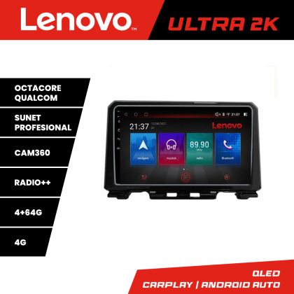 Navigáció Suzuki Jimny 2018- Lenovo Kit-JIMNY 8 magos QLED Qualcomm 4+64 360 Android Waze USB Internet Navigáció Youtube Rádió