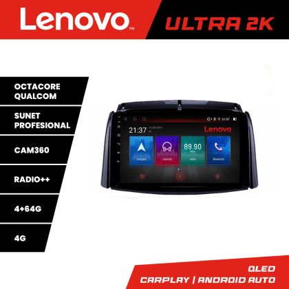 Navigáció Renault Koleos 2009-2016 Lenovo Kit-KOLEOS 8 magos QLED Qualcomm 4+64 360 Android Waze USB Internet Navigáció Youtube Rádió