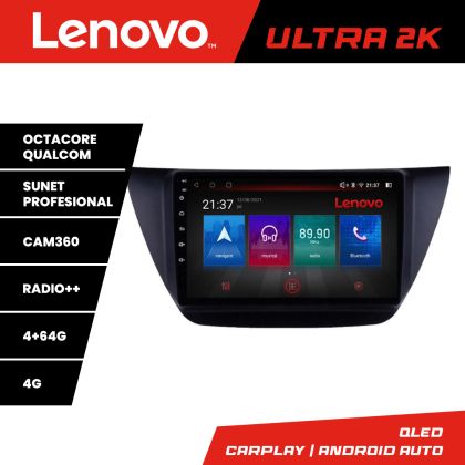Navigáció Mitsubishi Lancer 2001-2007 Lenovo Kit-LANCER07 8 magos QLED Qualcomm 4+64 360 Android Waze USB Internet Navigáció Youtube Rádió