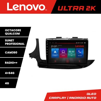 Navigáció Opel Mokka 2016- Lenovo Kit-MOKKA2 8 magos QLED Qualcomm 4+64 360 Android Waze USB Internet Navigáció Youtube Rádió v1