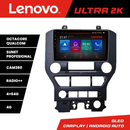 Navigáció Ford Mustang 2015-2020 Lenovo Kit-MUSTANG 8 magos QLED Qualcomm 4+64 360 Android Waze USB Internet Navigáció Youtube Rádió