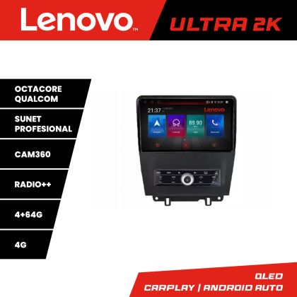 Navigáció Ford Mustang 2009-2014 évjáratú Android rádió gps internet 8 magos QLED Qualcomm 4+64 360 Lenovo