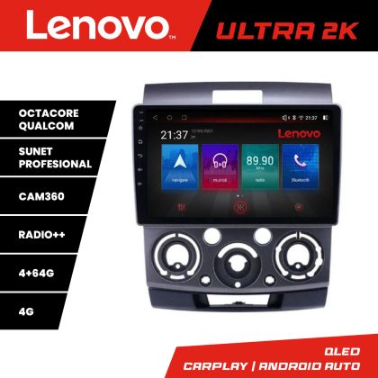 Navigáció Ford Ranger Mazda BT50 2007-2012 Lenovo Kit-RANGER 8 magos QLED Qualcomm 4+64 360 Android Waze USB Internet Navigáció Youtube Rádió v1