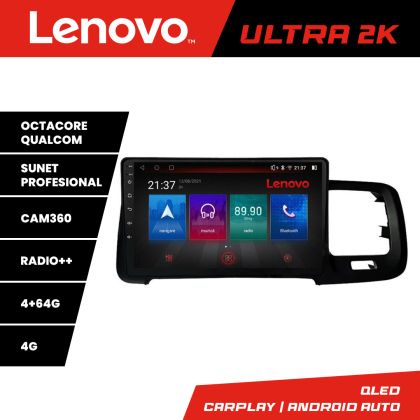 Navigáció Volvo S60 2008-2014 Lenovo Kit-s60-08 8 magos QLED Qualcomm 4+64 360 Android Waze USB Internet Navigáció Youtube Rádió